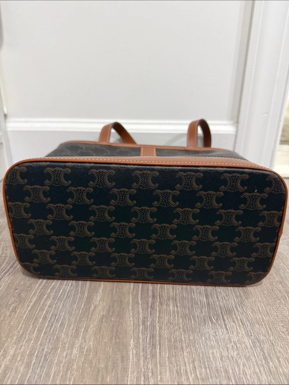 Celine Small Cabas Triomphe Canvas&Calfskin